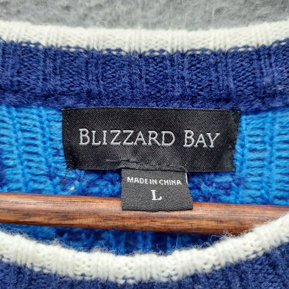 Happy Llamakah Hanukkah Ugly Sweater Menorah & Llama Graphic Blizzard Bay L - Picture 3 of 3